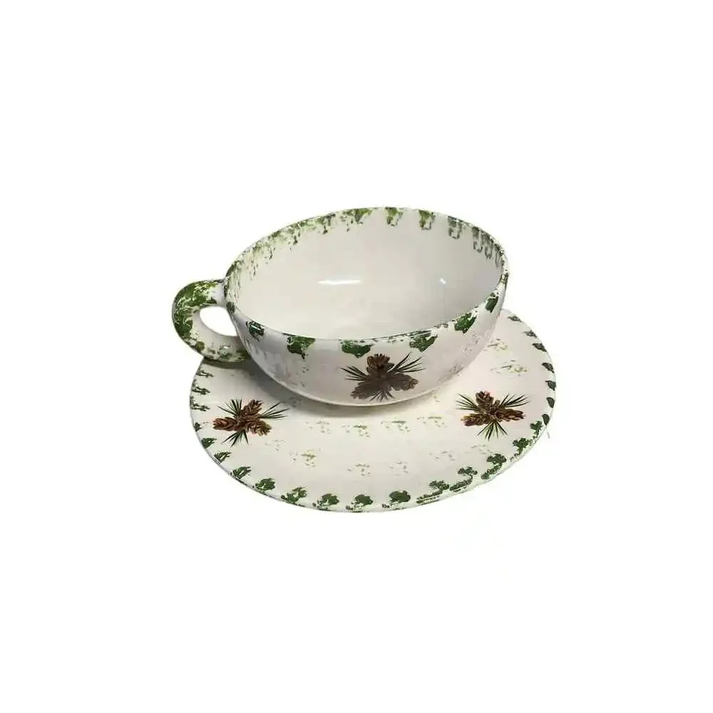 Set of Two New Handmade Pine Cone Soup Bowls